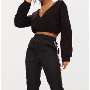 PLT Cropped Off Shoulder Sweater